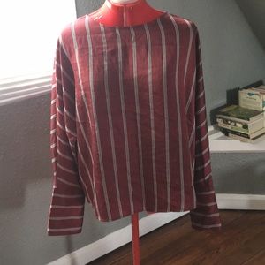 Express striped long sleeve blouse